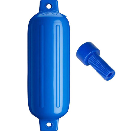 Polyform G-4 Twin Eye Fender 6.5" x 22" - Blue w/Adapter [G-4-BLUE] - Twin Screws Marine Service