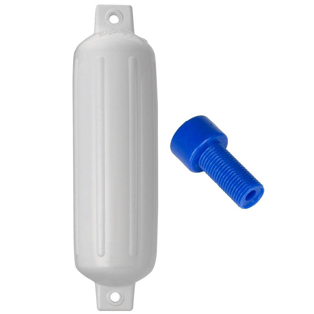 Polyform G-4 Twin Eye Fender 6.5" x 22" White w/Adapter [G-4-WHITE] - Twin Screws Marine Service