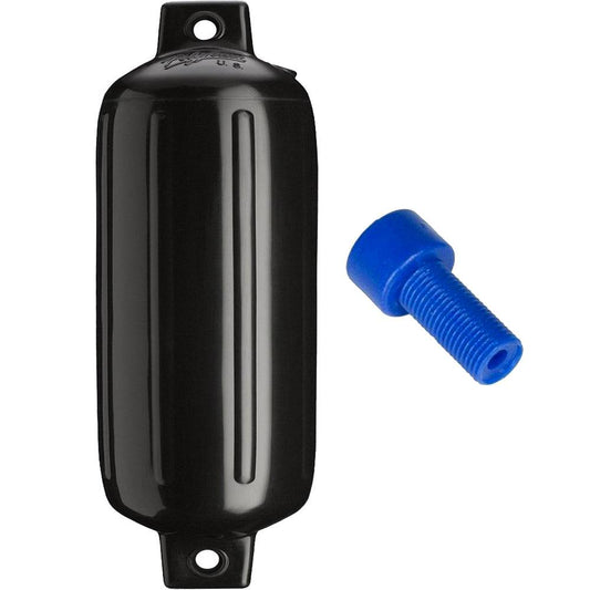 Polyform G-5 Twin Eye Fender 8.8" x 26.8" - Black w/Adapter [G-5-BLACK] - Twin Screws Marine Service