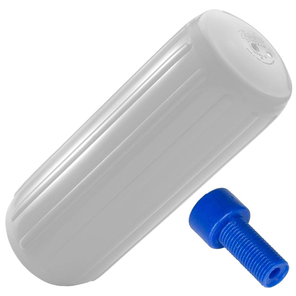 Polyform HTM-4 Fender 13.5" x 34.8" - White w/Adapter [HTM-4-WHITE] - Twin Screws Marine Service