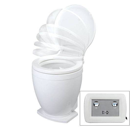 Jabsco Lite Flush Electric 12V Toilet w/Control Panel [58500-1012] - Twin Screws Marine Service