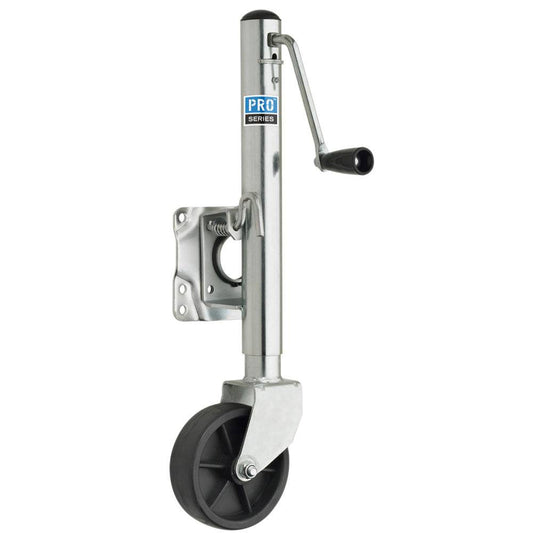 Pro Series 1000 lbs. Zinc Plated Swivel Jack w/6" Poly Wheel [EJ10000101] - Twin Screws Marine Service