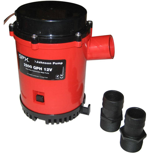 Johnson Pump 2200 GPH Bilge Pump 1-1/8" Hose 12V Threaded Port [22004] - Twin Screws Marine Service