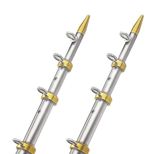 TACO 15' Telescopic Outrigger Poles 1-1/8" - Silver/Gold [OT-0441VEL15] - Twin Screws Marine Service