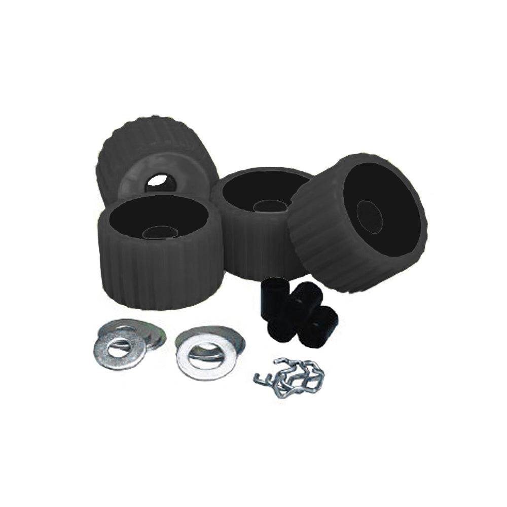 C.E. Smith Ribbed Roller Replacement Kit - 4 Pack - Black [29210] - Twin Screws Marine Service