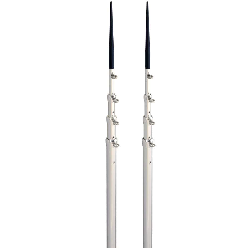 Lee's 16.5' Bright Silver Black Spike Telescopic Poles f/Sidewinder [TX3916SL/SL] - Twin Screws Marine Service