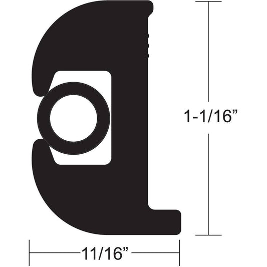 TACO Flex Vinyl Rub Rail Kit - Black w/Black Insert - 50' - 1-1/16" [V11-0809BBK50-2] - Twin Screws Marine Service