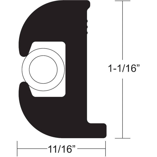 TACO Flex Vinyl Rub Rail Kit - Black w/White Insert - 50' - 1-1/16" x 11/16" [V11-0809BWK50-2] - Twin Screws Marine Service