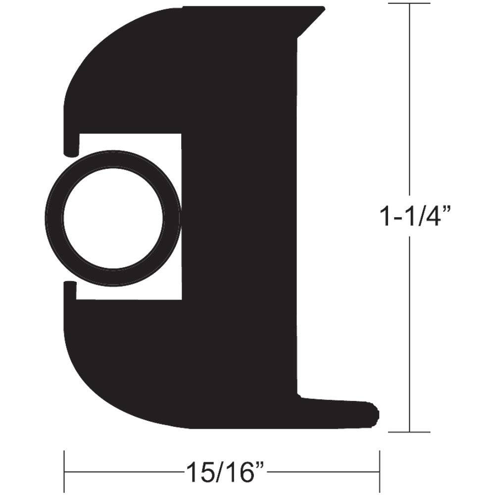 TACO Flex Vinyl Rub Rail Kit - Black w/Black Insert - 50' - 1-1/4" [V11-3447BBK50-2] - Twin Screws Marine Service