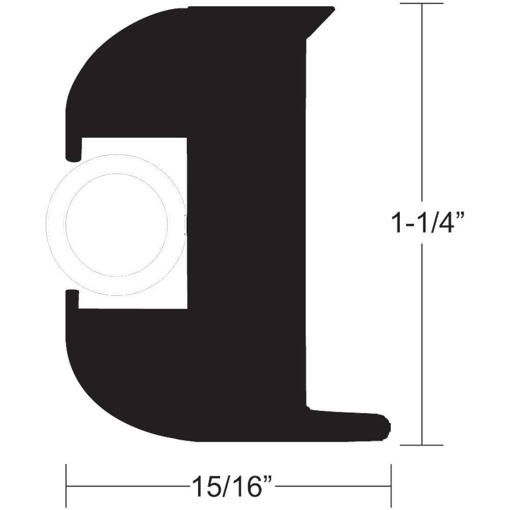 TACO Flex Vinyl Rub Rail Kit - Black w/White Insert - 50' - 1-1/4" x 15/16" [V11-3447BWK50-2] - Twin Screws Marine Service