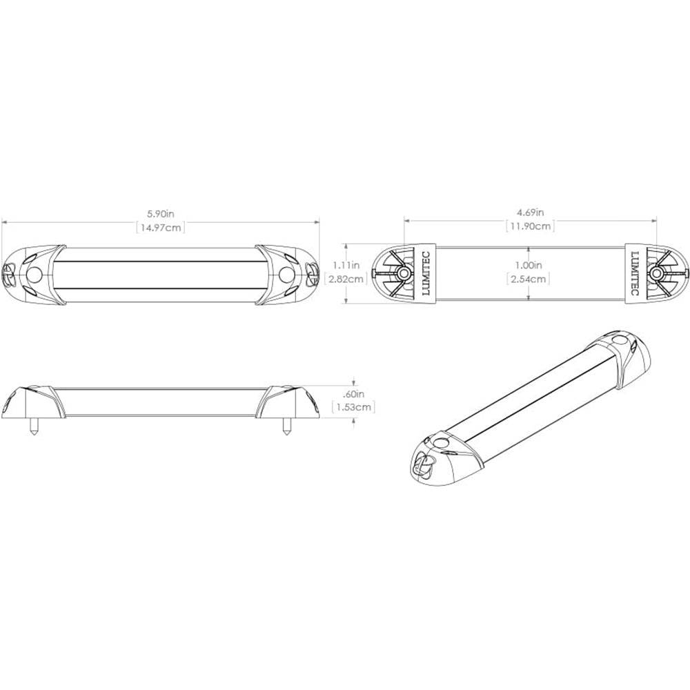 Lumitec MiniRail2 6" Light - Blue Non Dimming [101079] - Twin Screws Marine Service