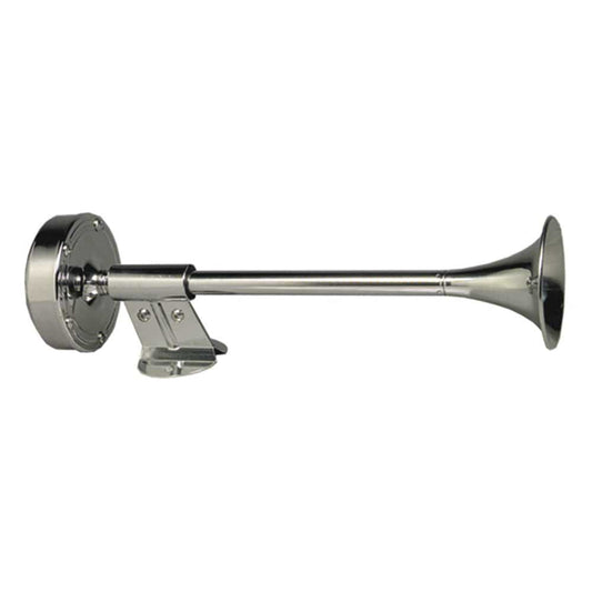 Schmitt Marine Deluxe All-Stainless Shorty Single Trumpet Horn - 12V [10009] - Twin Screws Marine Service