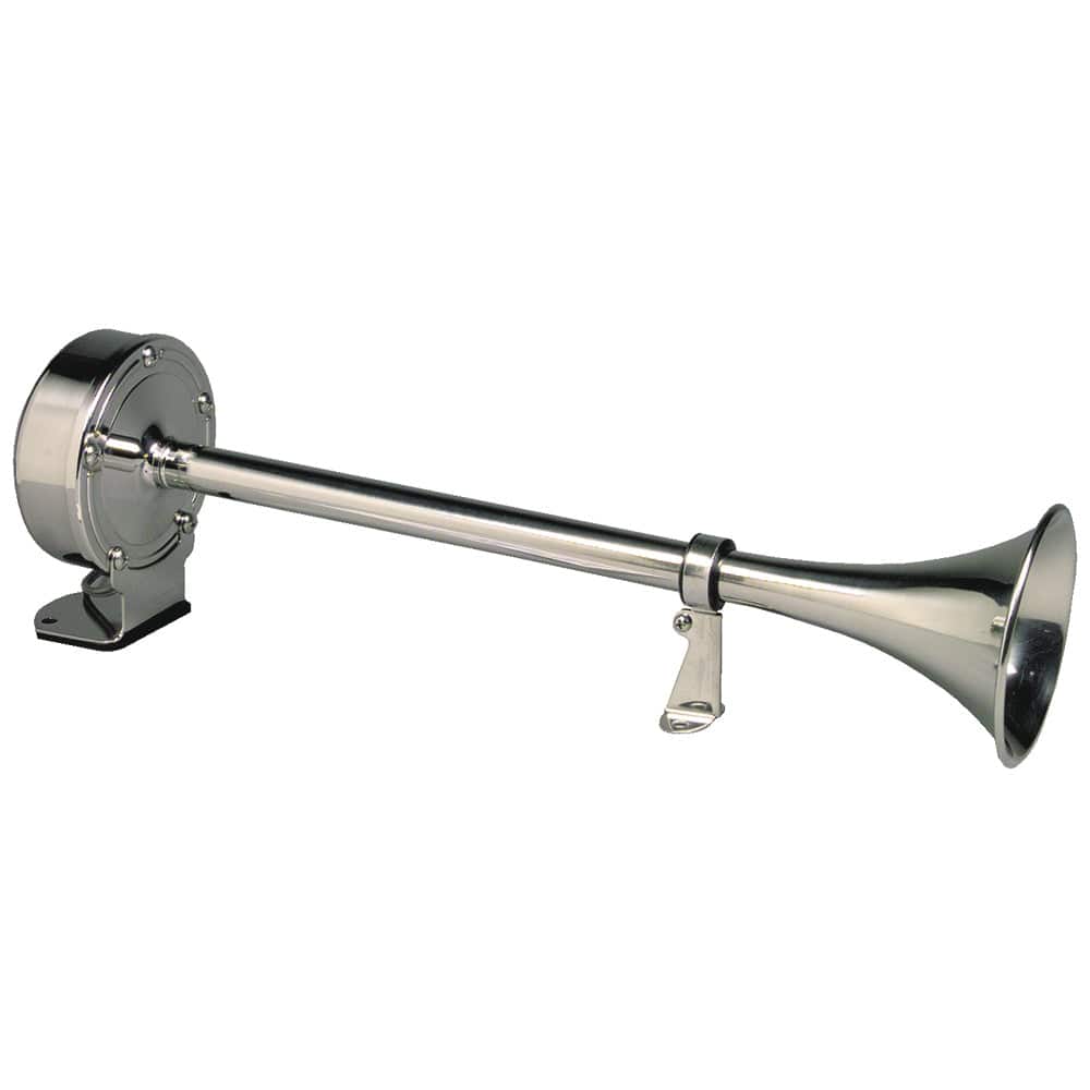 Schmitt Marine Deluxe All-Stainless Single Trumpet Horn - 12V [10027] - Twin Screws Marine Service