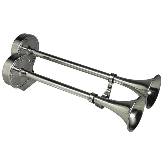 Schmitt Marine Deluxe All-Stainless Dual Trumpet Horn - 12V [10028] - Twin Screws Marine Service