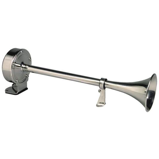 Schmitt Marine Deluxe All-Stainless Single Trumpet Horn - 24V [12427] - Twin Screws Marine Service