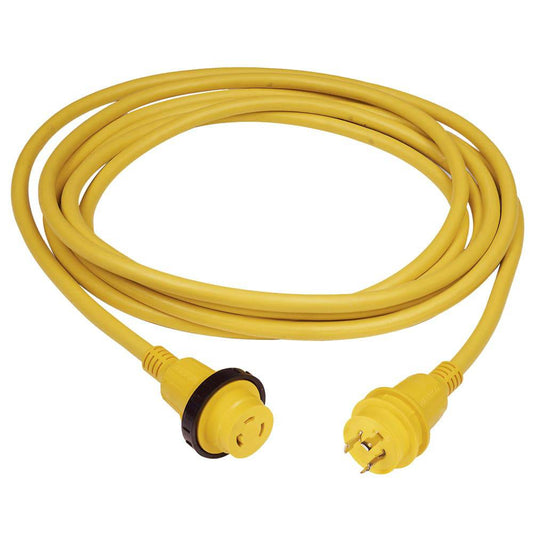 Marinco 30 Amp PowerCord PLUS Cordset w/Power-On LED - Yellow 50ft [199119] - Twin Screws Marine Service