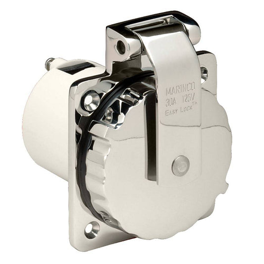 Marinco 303SSEL-B 30A Power Inlet - Stainless Steel - 125V [303SSEL-B] - Twin Screws Marine Service