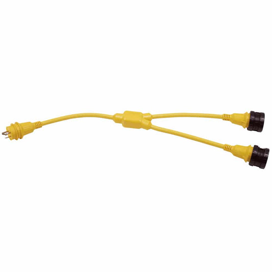 Marinco Y-Adapter, 2-30A Locking to 30A Locking [157AY] - Twin Screws Marine Service