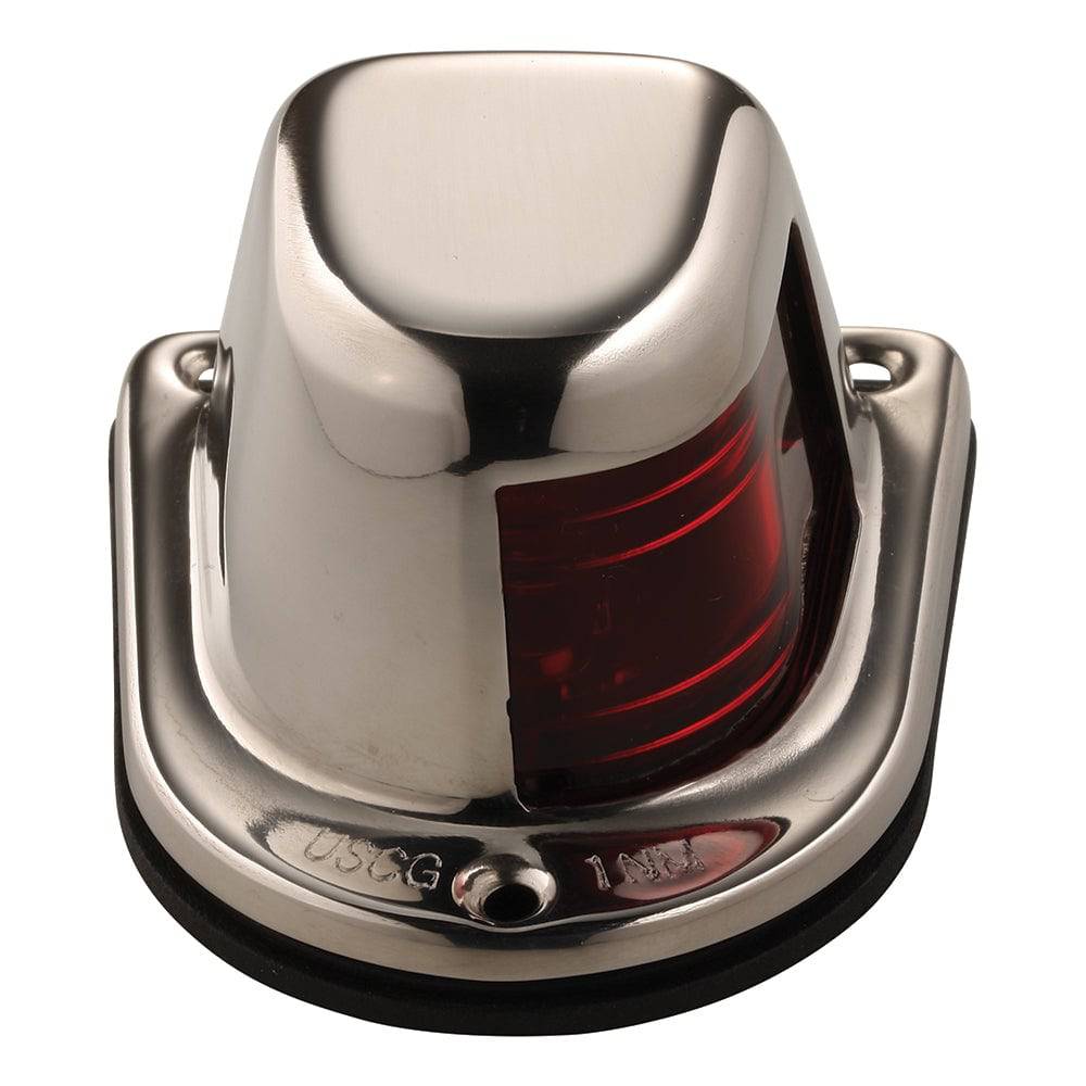 Attwood 1-Mile Deck Mount, Red Sidelight - 12V - Stainless Steel Housing [66319R7] - Twin Screws Marine Service