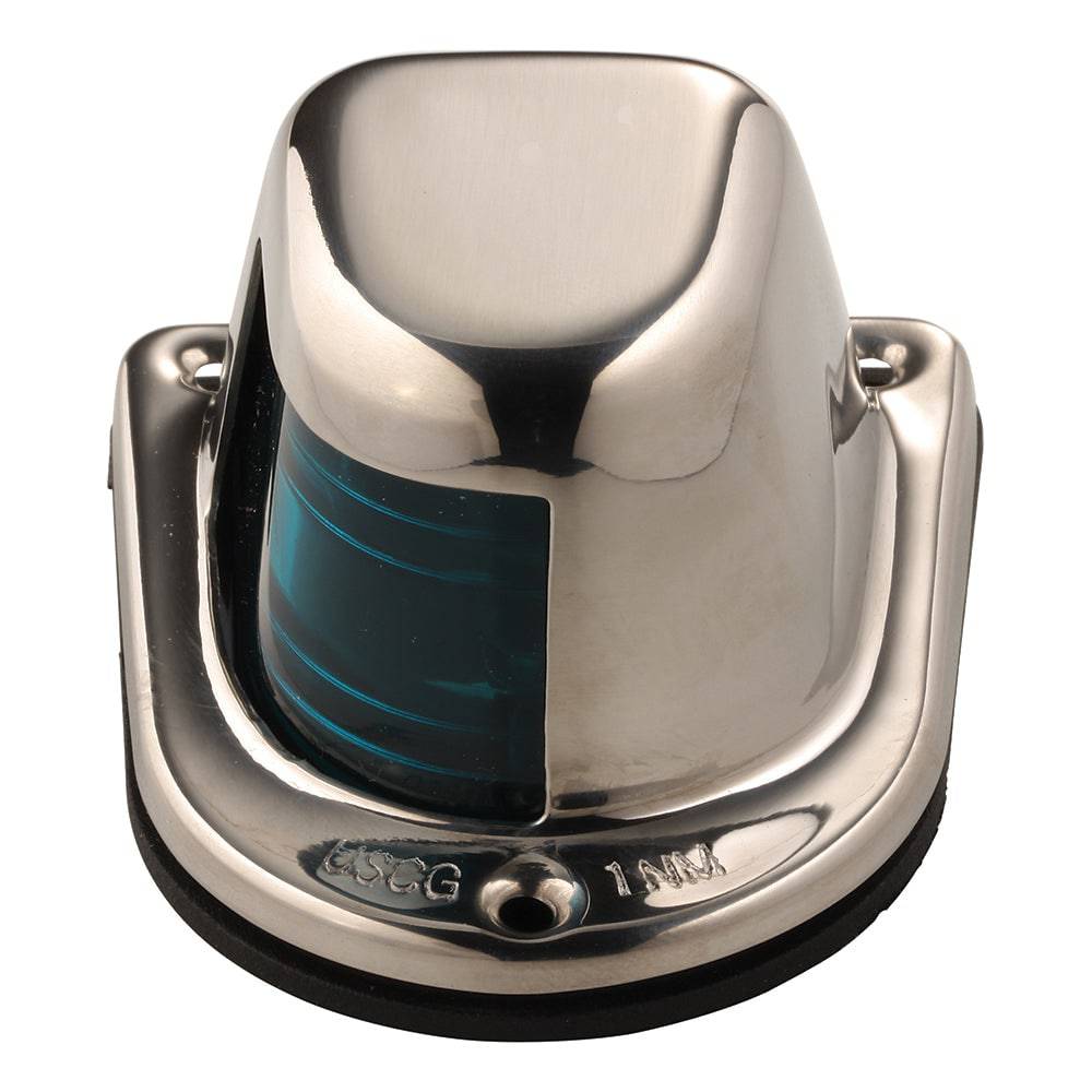 Attwood 1-Mile Deck Mount, Green Sidelight - 12V - Stainless Steel Housing [66319G7] - Twin Screws Marine Service