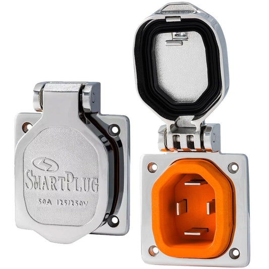 SmartPlug 50 AMP Male Inlet Cover - Stainless Steel [BM50S] - Twin Screws Marine Service