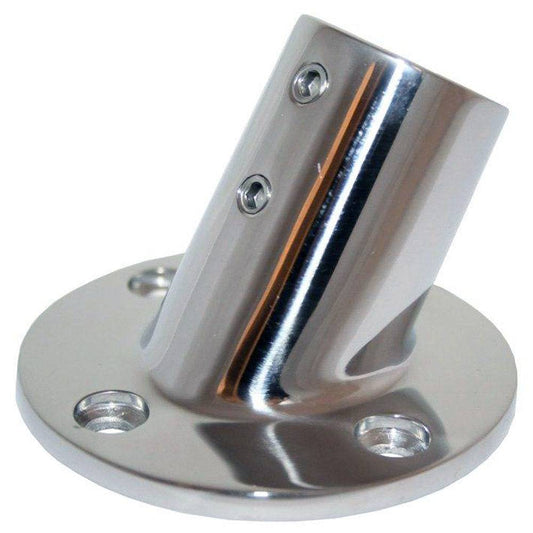 Whitecap 1" O.D. 60 Degree Round Base SS Rail Fitting [6140C] - Twin Screws Marine Service