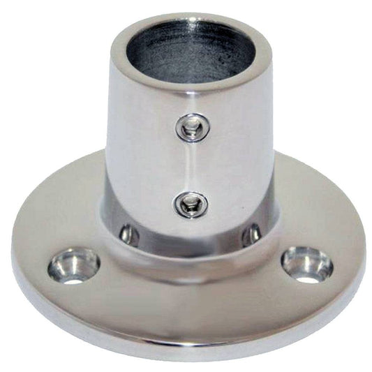 Whitecap 1" O.D. 90 Degree Round Base SS Rail Fitting [6139C] - Twin Screws Marine Service