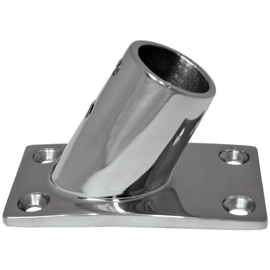 Whitecap 1" O.D. 60 Degree Rectangle Base SS Rail Fitting [6142C] - Twin Screws Marine Service