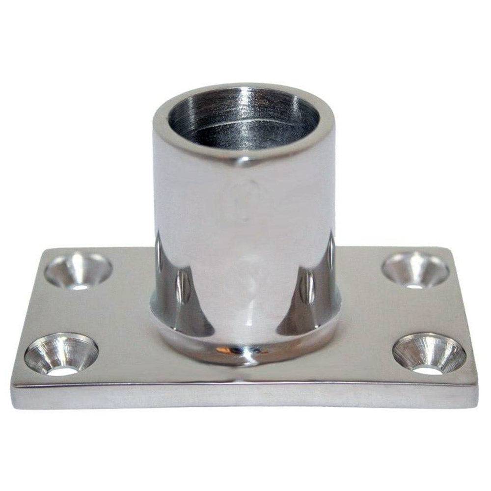 Whitecap 1" O.D. 90 Degree Rectangle Base SS Rail Fitting [6141C] - Twin Screws Marine Service