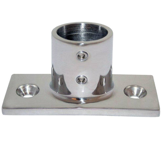 Whitecap 1" O.D. 90 Degree 2-Hole Rectangle Base SS Rail Fitting [6195] - Twin Screws Marine Service