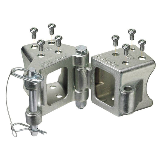 Fulton Fold-Away Bolt-On Hinge Kit 3" x 3" Trailer Beam, Rating 5,000 lbs., 48" Pivot, Z-Max 600 Zinc Finish [HDPB330101] - Twin Screws Marine Service