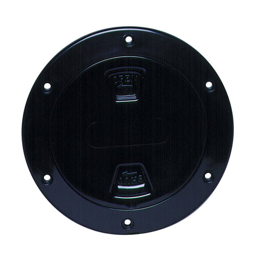 Beckson 4" Smooth Center Screw-Out Deck Plate - Black [DP40-B] - Twin Screws Marine Service