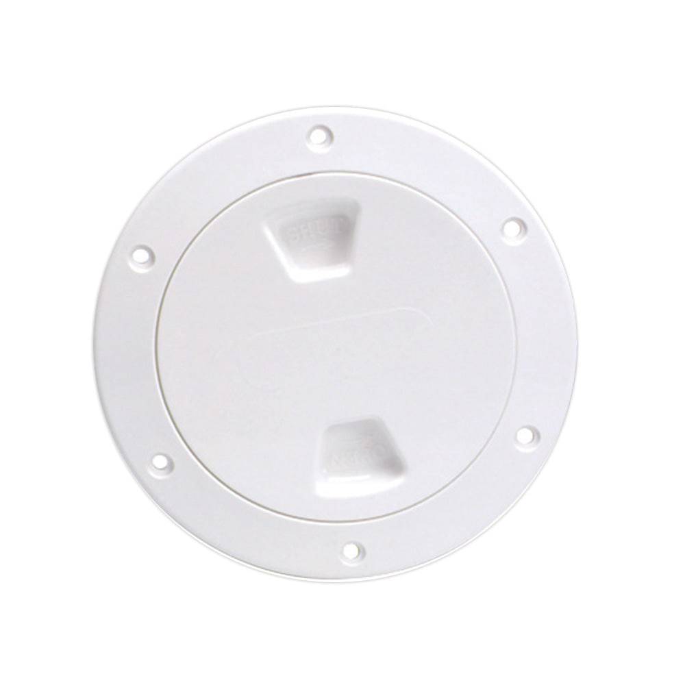 Beckson 4" Smooth Center Screw-Out Deck Plate - White [DP40-W] - Twin Screws Marine Service