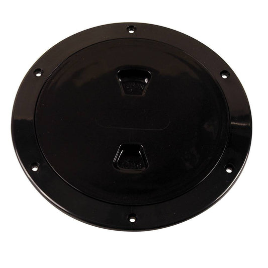 Beckson 6" Smooth Center Screw-Out Deck Plate - Black [DP60-B] - Twin Screws Marine Service