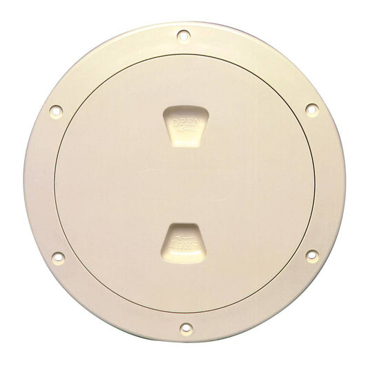 Beckson 6" Smooth Center Screw-Out Deck Plate - Beige [DP60-N] - Twin Screws Marine Service