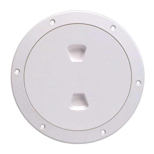 Beckson 6" Smooth Center Screw-Out Deck Plate - White [DP60-W] - Twin Screws Marine Service