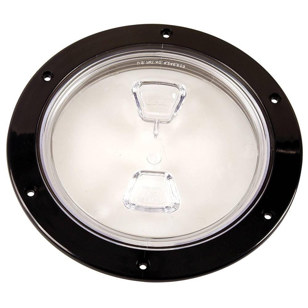 Beckson  6" Clear Center Screw-Out Deck Plate - Black [DP60-B-C] - Twin Screws Marine Service
