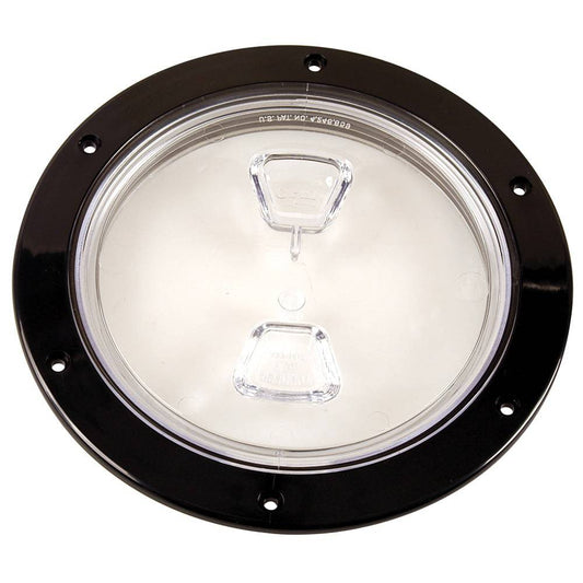 Beckson  6" Clear Center Screw-Out Deck Plate - Black [DP60-B-C] - Twin Screws Marine Service