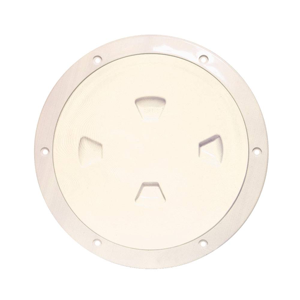 Beckson 8" Smooth Center Screw-Out Deck Plate - Beige [DP80-N] - Twin Screws Marine Service