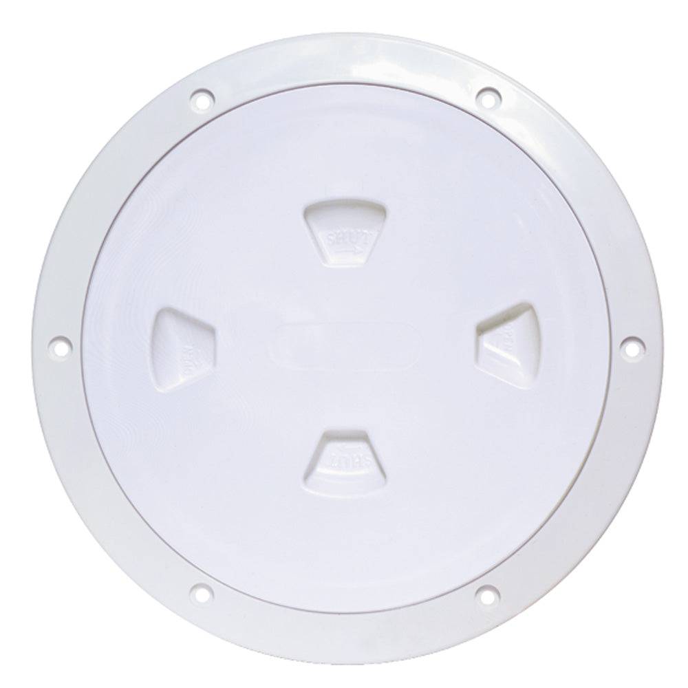 Beckson 8" Smooth Center Screw-Out Deck Plate - White [DP80-W] - Twin Screws Marine Service