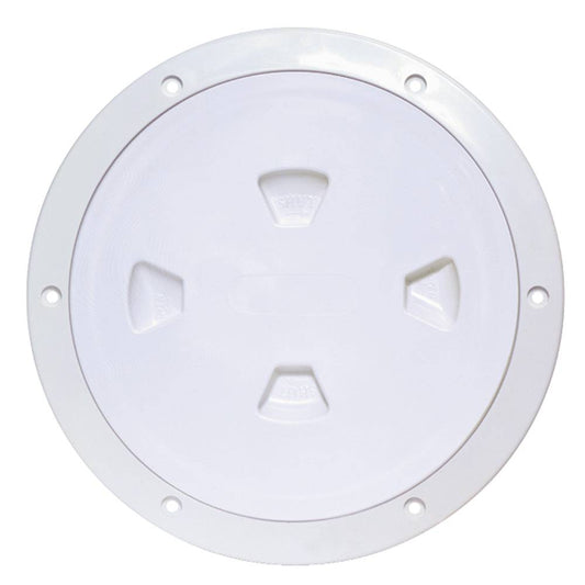 Beckson 8" Smooth Center Screw-Out Deck Plate - White [DP80-W] - Twin Screws Marine Service
