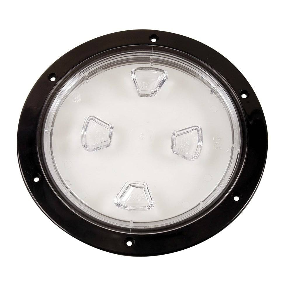 Beckson 8" Clear Center Screw-Out Deck Plate - Black [DP80-B-C] - Twin Screws Marine Service