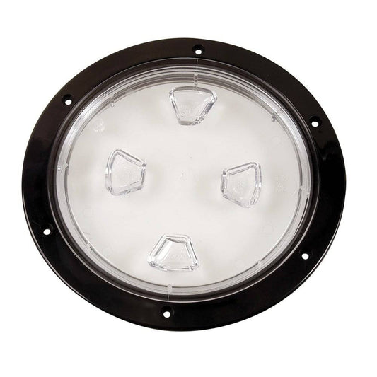 Beckson 8" Clear Center Screw-Out Deck Plate - Black [DP80-B-C] - Twin Screws Marine Service