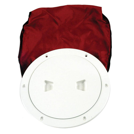 Beckson 6" Stow-Away Deck Plate - White w/12" Bag [DP60BW] - Twin Screws Marine Service