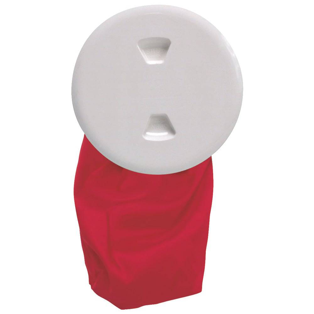 Beckson 5" Stow-Away Deck Plate - White w/12" Bag [DP50BW] - Twin Screws Marine Service