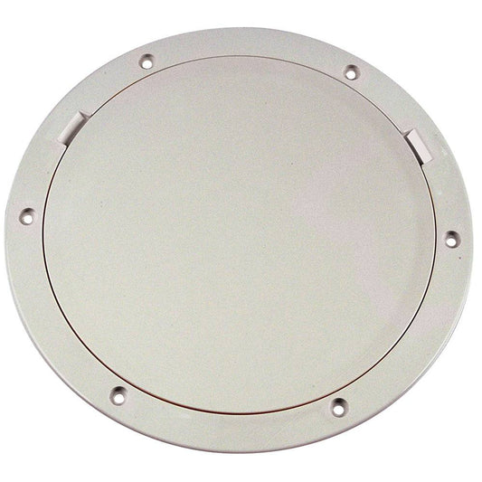 Beckson 8" Smooth Center Pry-Out Deck Plate - White [DP81-W] - Twin Screws Marine Service