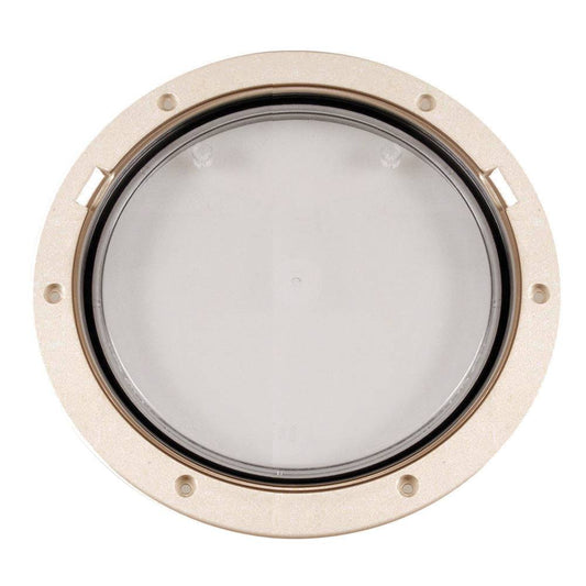 Beckson 8" Clear Center Pry-Out Deck Plate - Beige [DP81-N-C] - Twin Screws Marine Service