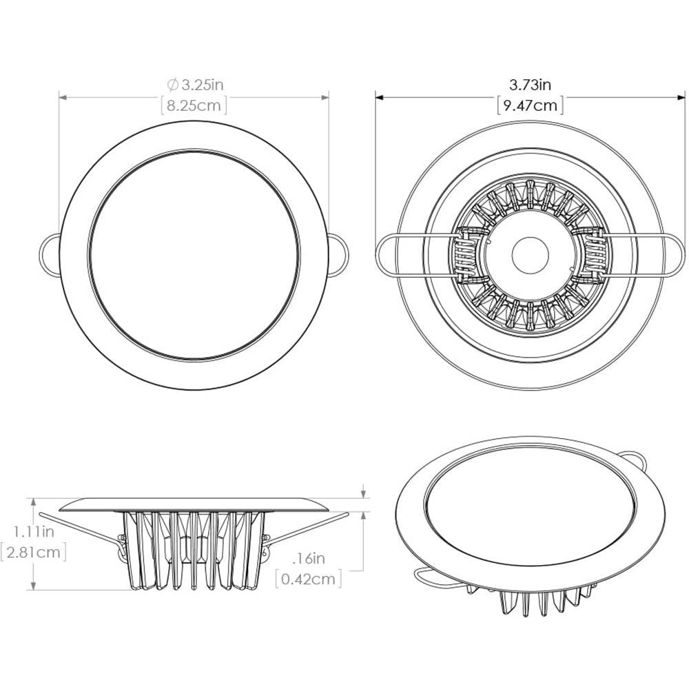 Lumitec Mirage - Flush Mount Down Light - Glass Finish/No Bezel - Warm White Dimming [113199] - Twin Screws Marine Service