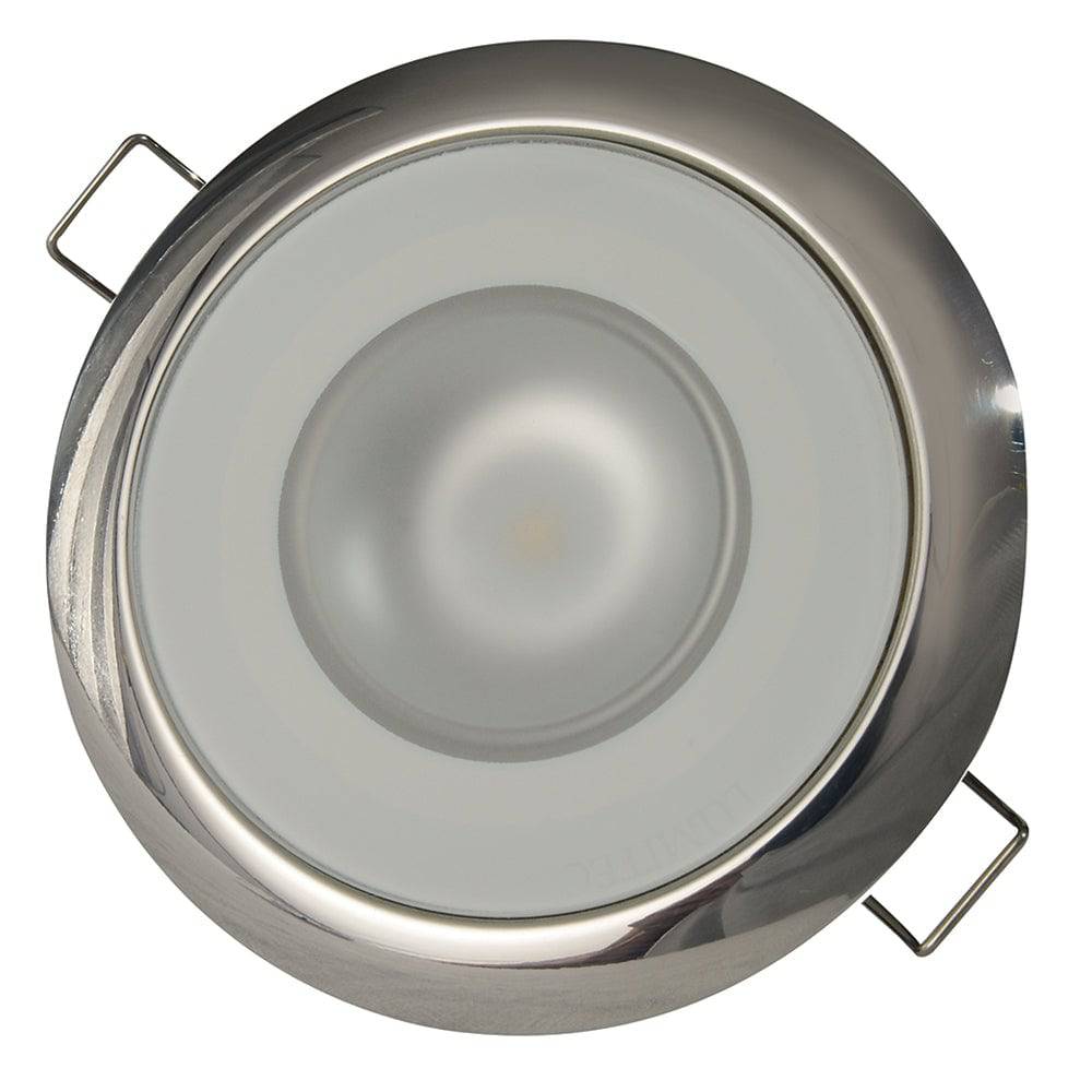 Lumitec Mirage - Flush Mount Down Light - Glass Finish/Polished SS Bezel - Warm White Dimming [113119] - Twin Screws Marine Service