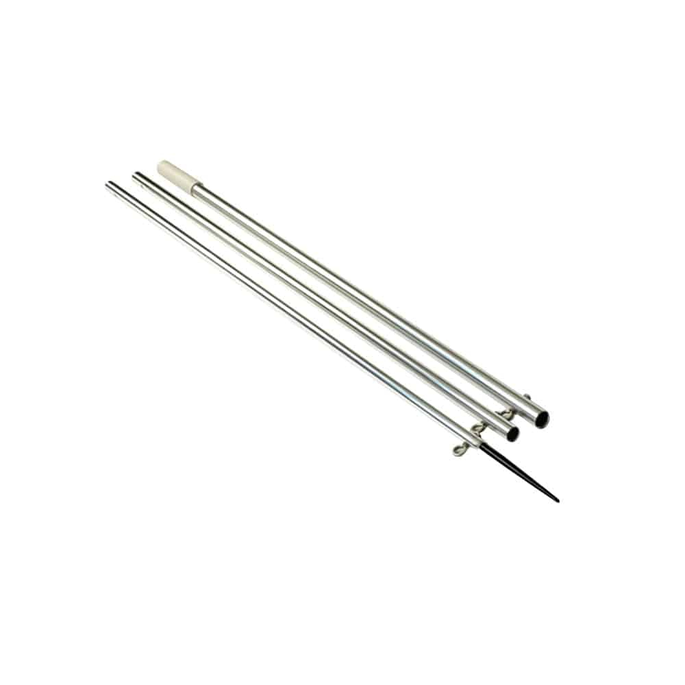 Lee's 13' Bright Silver Center Rigger Pole w/Black Spike 1-3/8" [MX8713CR] - Twin Screws Marine Service
